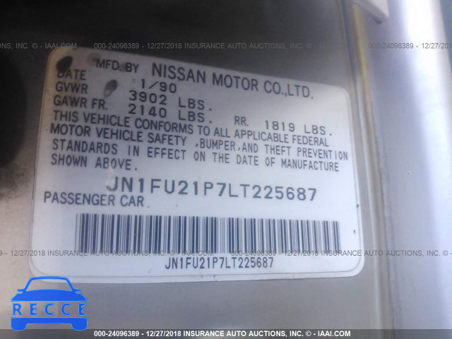 1990 NISSAN STANZA JN1FU21P7LT225687 image 8