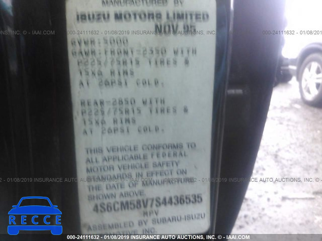 1995 HONDA PASSPORT EX/LX 4S6CM58V7S4436535 image 8