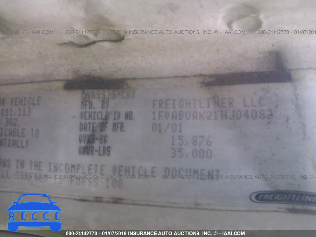 2001 FREIGHTLINER MEDIUM CONVENTIONAL FL70 1FVABUAK21HJ04082 image 8
