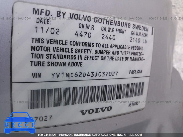 2003 VOLVO C70 HPT YV1NC62D43J037027 зображення 8