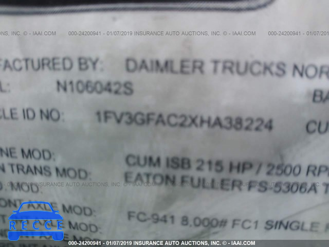 1999 FREIGHTLINER MEDIUM CONVENTIONAL FL60 1FV3GFAC2XHA38224 Bild 8