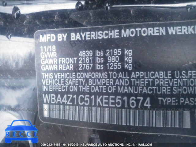 2019 BMW 430I WBA4Z1C51KEE51694 Bild 8