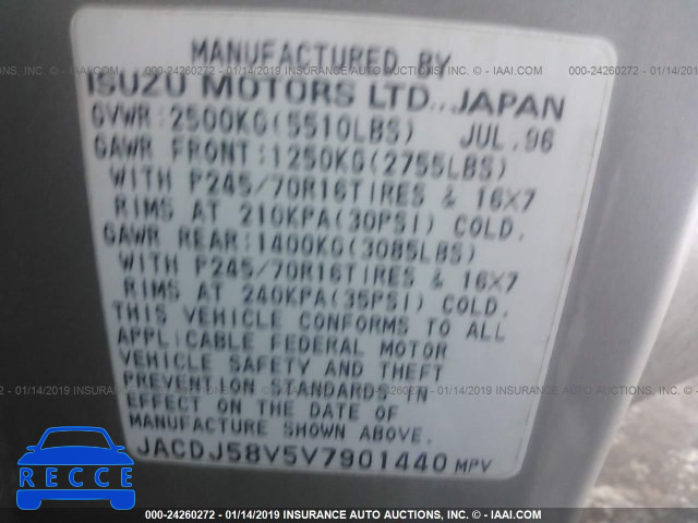 1997 ISUZU TROOPER S/LS/LIMITED JACDJ58V5V7901440 image 8