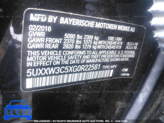 2016 BMW X4 XDRIVE28I 5UXXW3C5XG0R22581 image 8