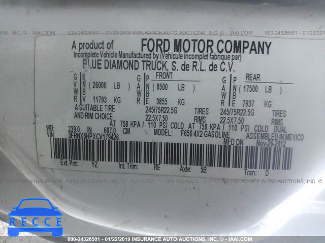 2012 FORD F650 SUPER DUTY 3FRNX6HPXCV179426 Bild 8