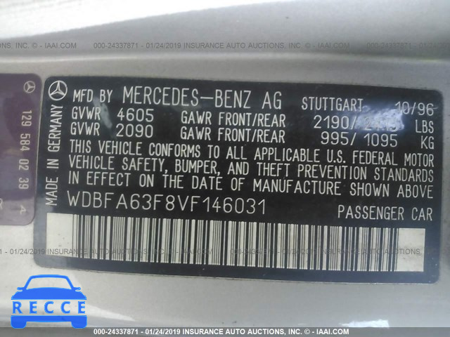 1997 MERCEDES-BENZ SL 320 WDBFA63F8VF146031 image 8