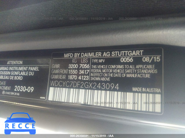 2016 MERCEDES-BENZ G 63 AMG WDCYC7DF2GX243094 Bild 8
