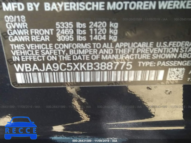 2019 BMW 530E WBAJA9C5XKB388775 image 7