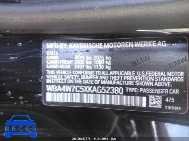 2019 BMW 440I WBA4W7C5XKAG52380 image 7