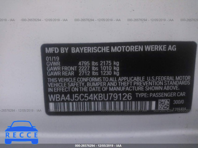 2019 BMW 440I GRAN COUPE WBA4J5C54KBU79126 зображення 8