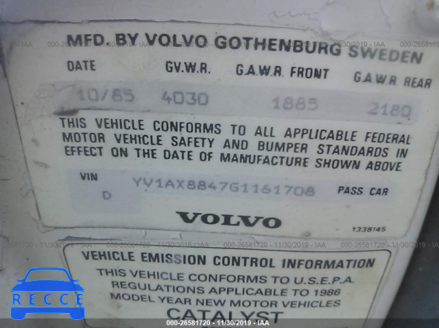 1986 VOLVO 244 DL/GL YV1AX8847G1161708 Bild 8
