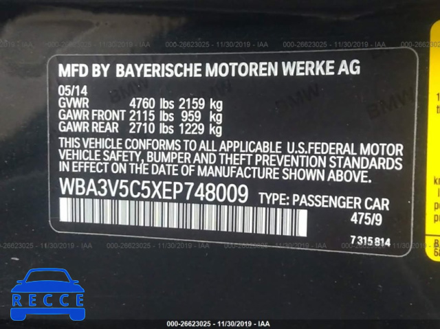 2014 BMW 428 I WBA3V5C5XEP748009 зображення 7