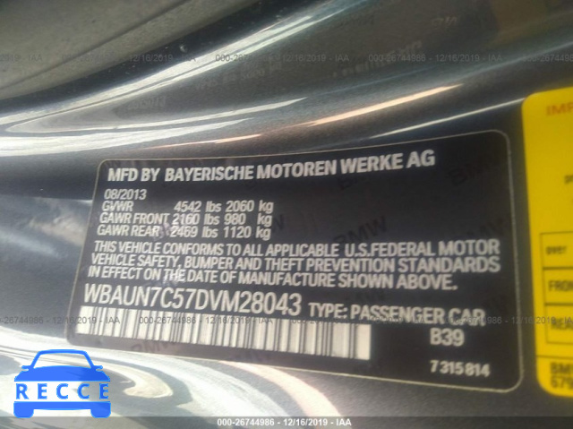 2013 BMW 135 I/IS WBAUN7C57DVM28043 зображення 8