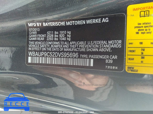 2013 BMW 1 SERIES I WBAUP9C52DVS95696 image 8