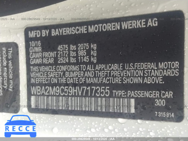 2017 BMW 2 SERIES 230I XDRIVE WBA2M9C59HV717355 зображення 8