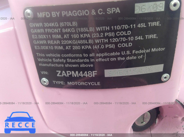 2010 VESPA LX 150 ZAPM448F9A5019428 image 9