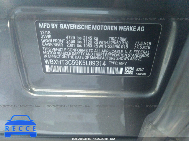 2019 BMW X1 XDRIVE28I WBXHT3C59K5L89314 Bild 8