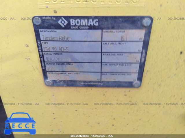 2015 BOMAG BW 90 AD-5 ROLLER 101462011510 image 8