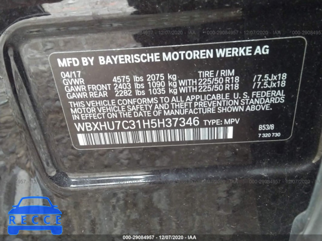 2017 BMW X1 SDRIVE28I WBXHU7C31H5H37346 image 8