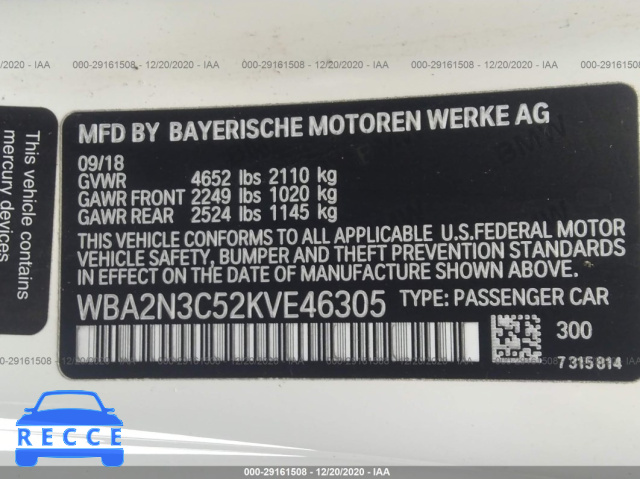 2019 BMW 2 SERIES M240I XDRIVE WBA2N3C52KVE46305 image 8