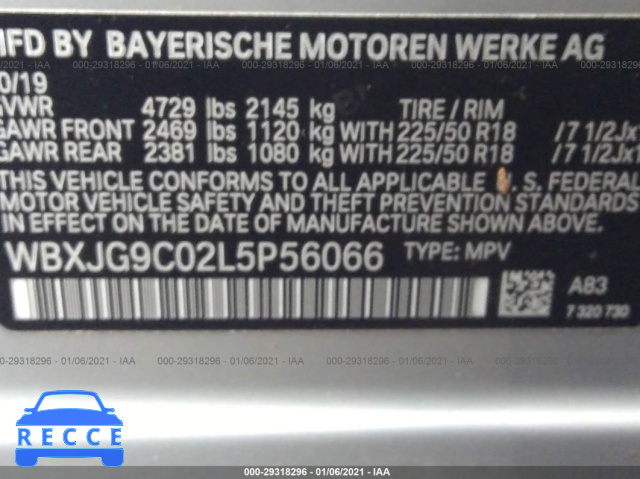 2020 BMW X1 XDRIVE28I WBXJG9C02L5P56066 Bild 8