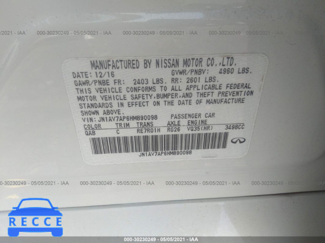 2017 INFINITI Q50 HYBRID  JN1AV7AP6HM890098 Bild 8