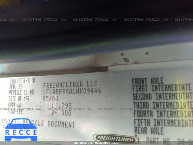2001 FREIGHTLINER MEDIUM CONVENTIONAL FL60 1FVABPBS01HH09446 image 8