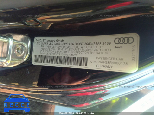 2014 AUDI R8 V10 WUAENAFG8EN000178 image 8