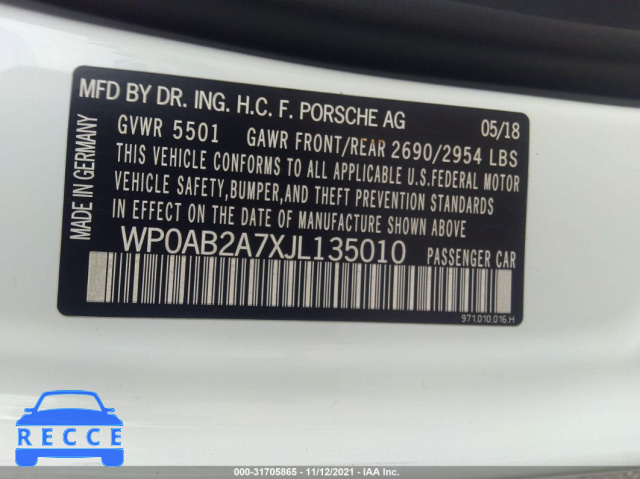2018 PORSCHE PANAMERA 4S WP0AB2A7XJL135010 image 8