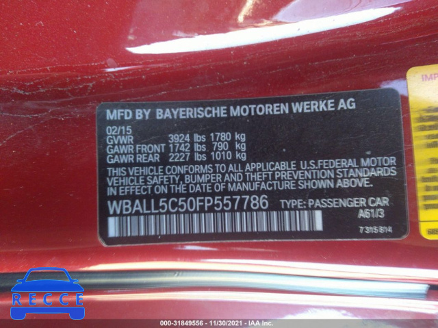 2015 BMW Z4 SDRIVE28I WBALL5C50FP557786 image 8