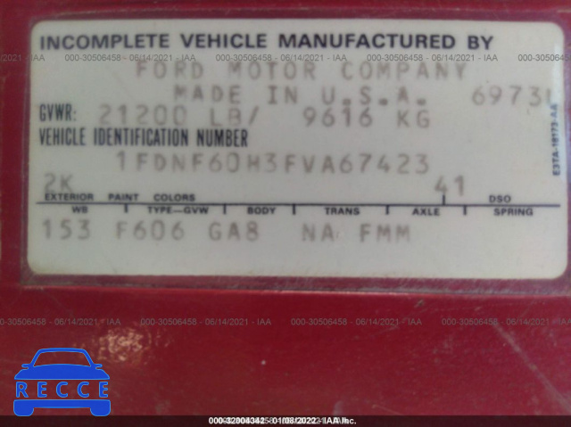 1985 FORD F600  1FDNF60H3FVAG7423 image 8