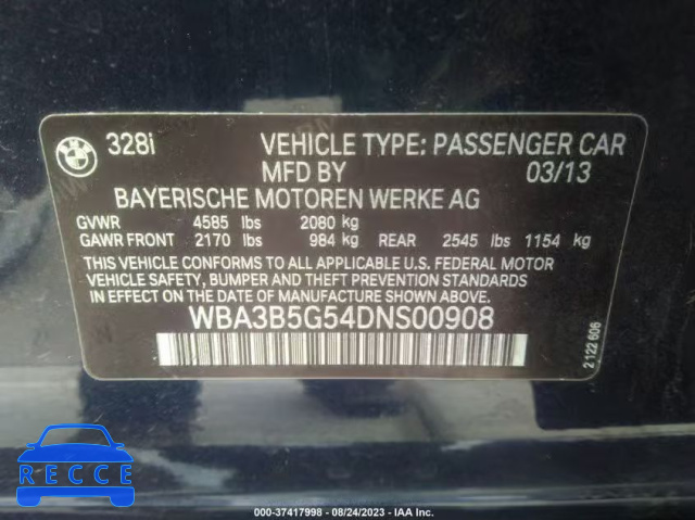 2013 BMW 328I XDRIVE WBA3B5G54DNS00908 image 8