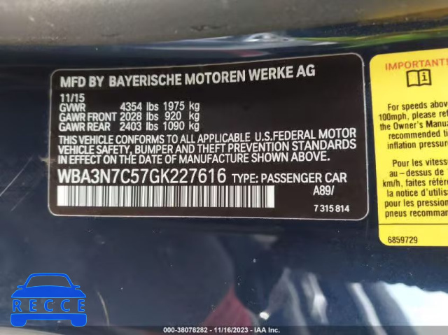 2016 BMW 428I WBA3N7C57GK227616 Bild 8