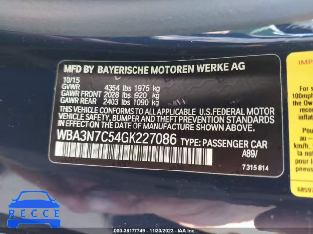 2016 BMW 428I WBA3N7C54GK227086 зображення 8