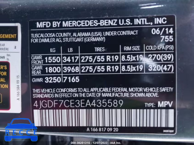 2014 MERCEDES-BENZ GL 450 4JGDF7CE3EA435589 image 8