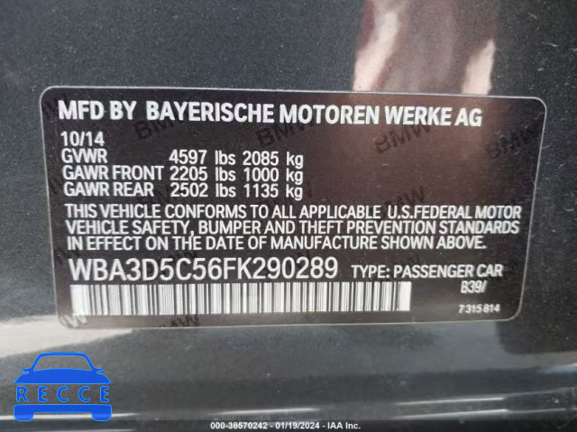 2015 BMW 328D XDRIVE WBA3D5C56FK290289 зображення 8