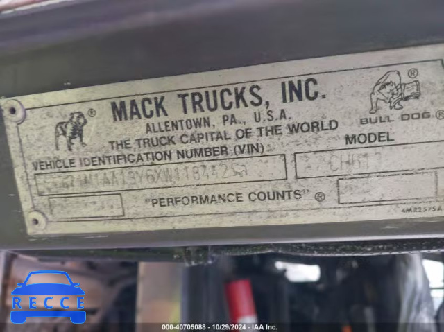 1999 MACK CH613 CH600 1M1AA13Y6XW118442 image 7