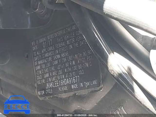 2017 KAWASAKI KL650 E JKAKLEE16HDA91677 image 9