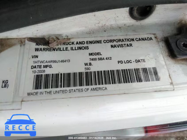 2009 INTERNATIONAL 7400 7400 1HTWCAAR99J146413 image 8