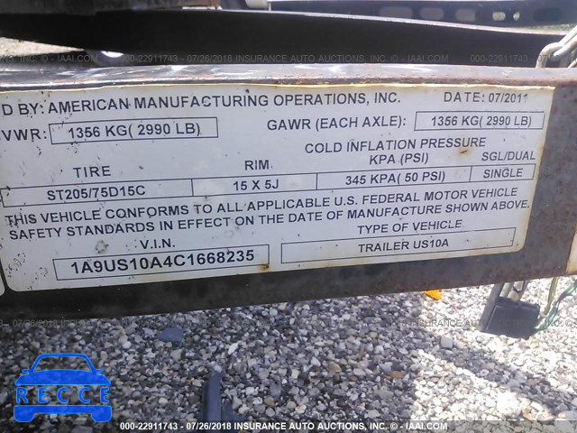 2012 AMERICAN UTILITY 1A9US10A4C1668235 зображення 8