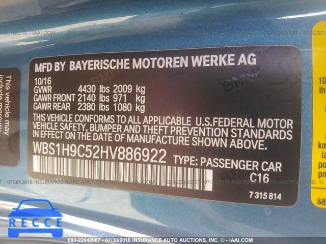 2017 BMW M2 WBS1H9C52HV886922 зображення 8
