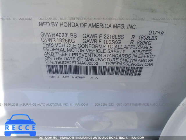 2018 ACURA ILX PREMIUM/TECH 19UDE2F73JA002552 Bild 8