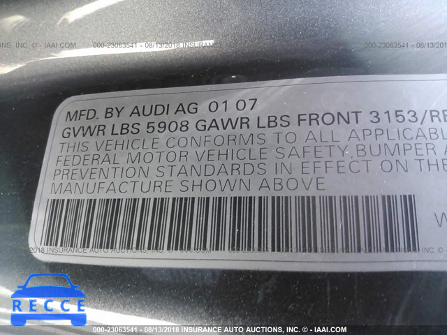 2007 AUDI S8 QUATTRO WAUPN44E27N013890 image 8