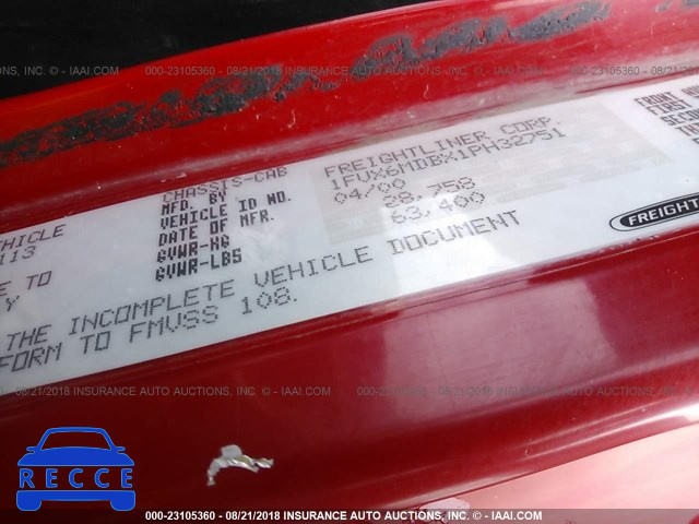 2001 FREIGHTLINER FLD FLD112 1FVX6MDBX1PH32751 image 9