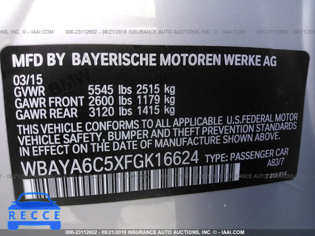 2015 BMW 740 I WBAYA6C5XFGK16624 зображення 8