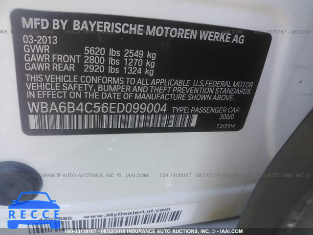 2014 BMW 650 XI/GRAN COUPE WBA6B4C56ED099004 зображення 8