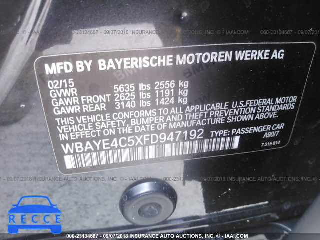 2015 BMW 740 LI WBAYE4C5XFD947192 зображення 8