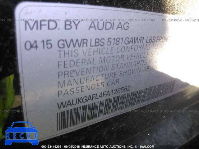 2015 AUDI S4 PRESTIGE WAUKGAFL4FA126552 image 8