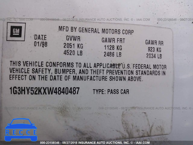 1998 OLDSMOBILE LSS 1G3HY52KXW4840487 Bild 8