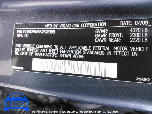 2010 VOLVO V50 2.4I YV1382MW8A2528188 image 8
